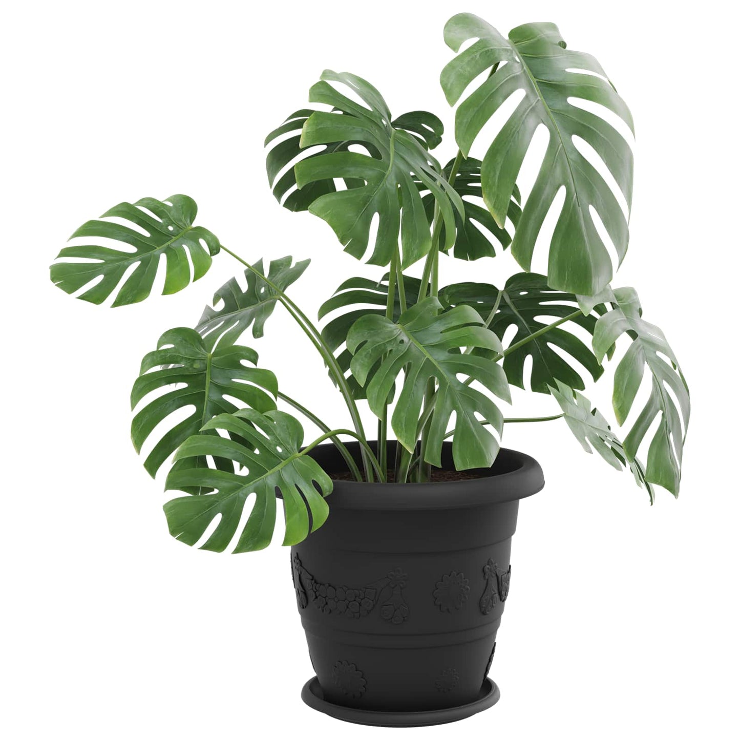Växtkrukor 24 pcs Svart Ø 39 x 32 cm Plast