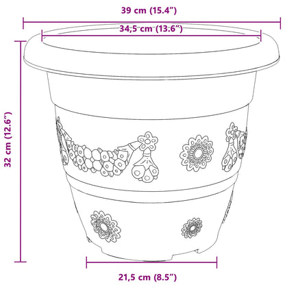 Växtkrukor 24 pcs Svart Ø 39 x 32 cm Plast
