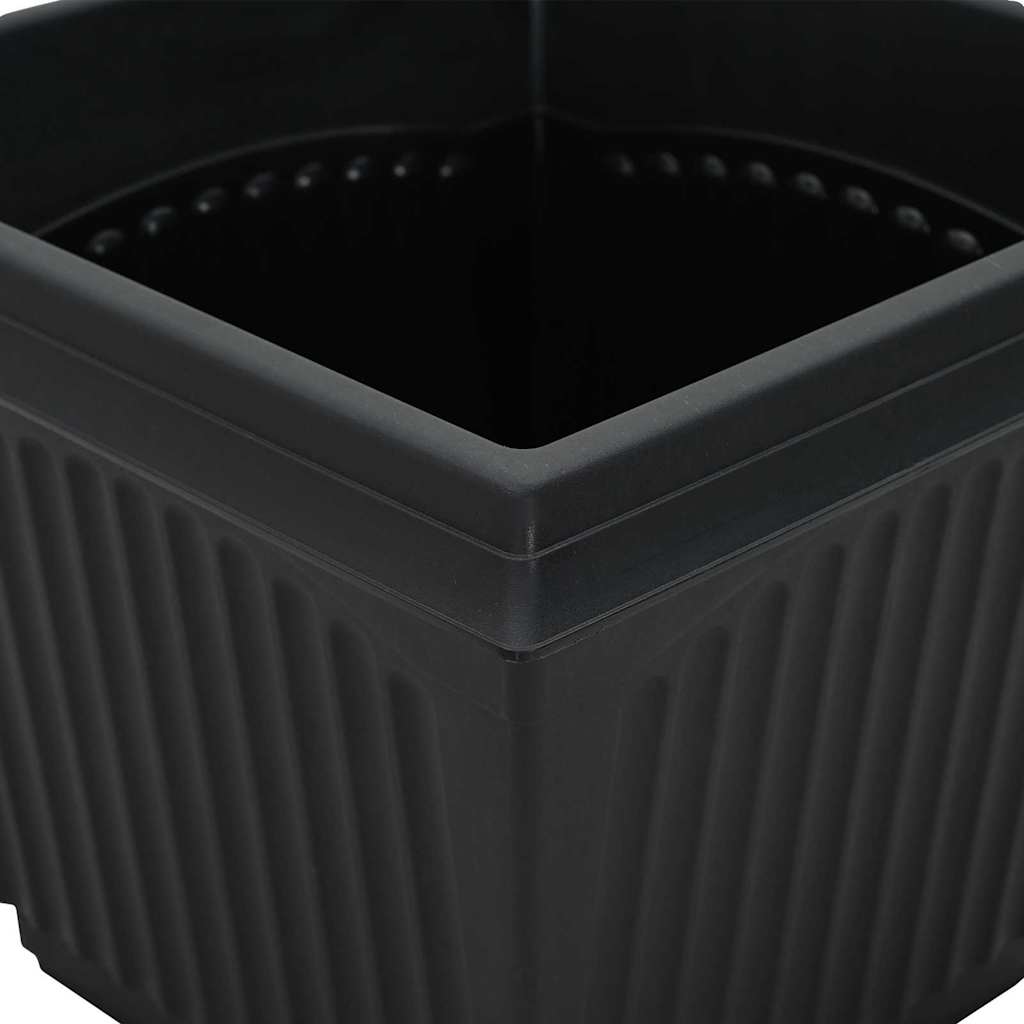 Växtkrukor 6 pcs Svart 43 x 43 x 33,5 cm Plast
