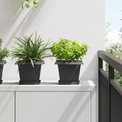 Växtkrukor 24 pcs Svart 20 x 20 x 16 cm Plast
