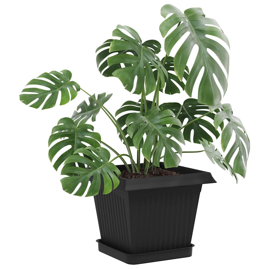 Växtkrukor 24 pcs Svart 20 x 20 x 16 cm Plast