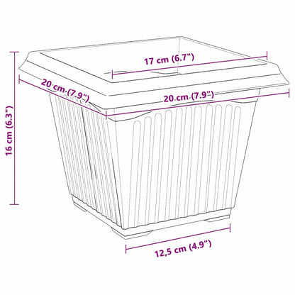 Växtkrukor 24 pcs Svart 20 x 20 x 16 cm Plast