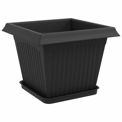 Växtkrukor 24 pcs Svart 28,5 x 28,5 x 22 cm Plast