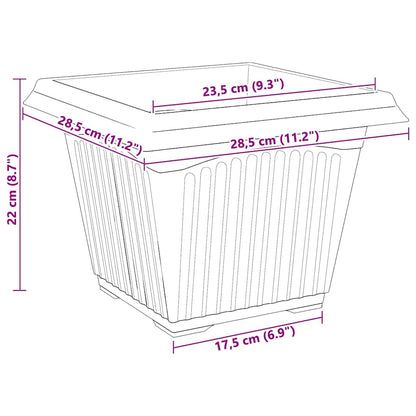 Växtkrukor 24 pcs Svart 28,5 x 28,5 x 22 cm Plast