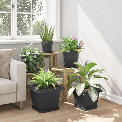 Växtkrukor 24 pcs Svart 33 x 33 x 26 cm Plast