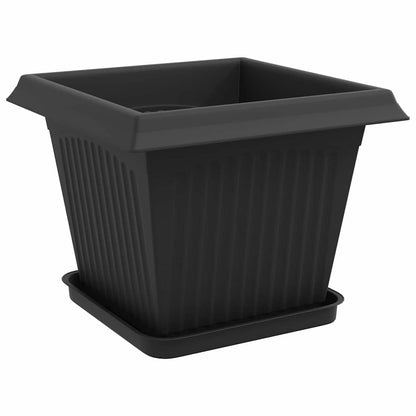 Växtkrukor 24 pcs Svart 33 x 33 x 26 cm Plast