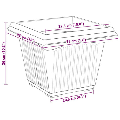 Växtkrukor 24 pcs Svart 33 x 33 x 26 cm Plast