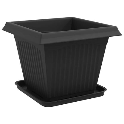 Växtkrukor 24 pcs Svart 38 x 38 x 30 cm Plast