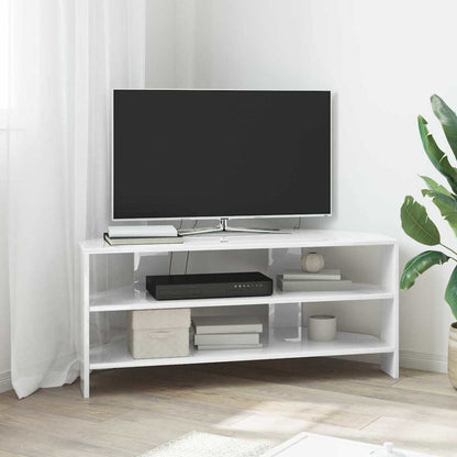 TV-Möbel Högglans Vit HörnTVSkåp 102x40,5x45cm