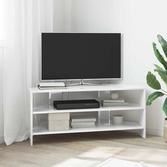 TV-Möbel Högglans Vit HörnTVSkåp 102x40,5x45cm