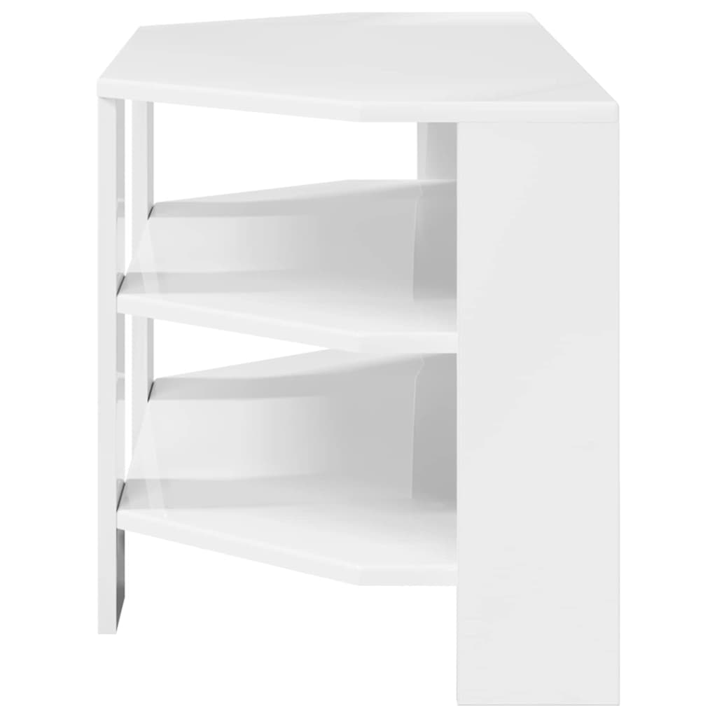TV-Möbel Högglans Vit HörnTVSkåp 102x40,5x45cm