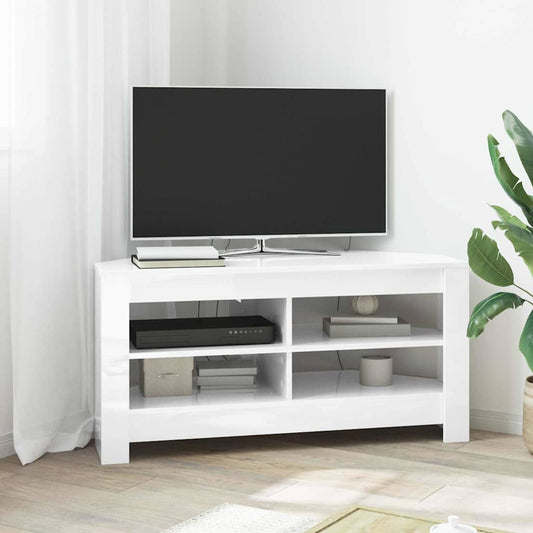 TV-Möbel Högglans Vit HörnTVSkåp 102 x 40,5 x 45 cm