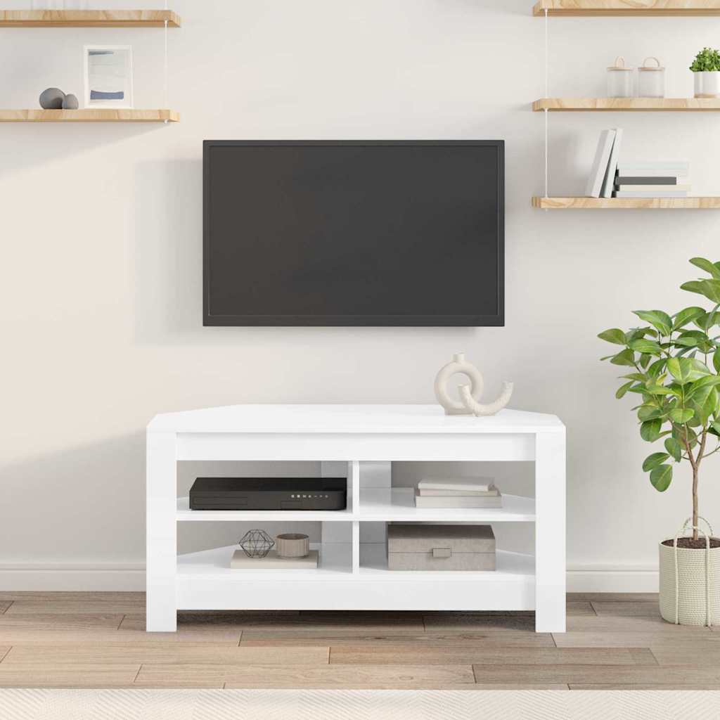 TV-Möbel Högglans Vit HörnTVSkåp 102 x 40,5 x 45 cm