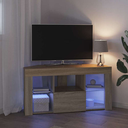 Hörn LED TV-skåp Sonoma-ek 100 x 40 x 50 cm Konstruerat trä