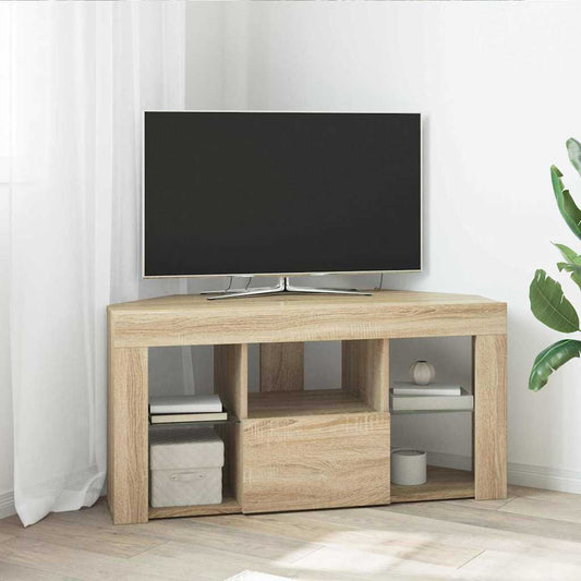 Hörn LED TV-skåp Sonoma-ek 100 x 40 x 50 cm Konstruerat trä
