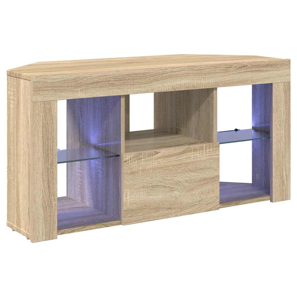 Hörn LED TV-skåp Sonoma-ek 100 x 40 x 50 cm Konstruerat trä