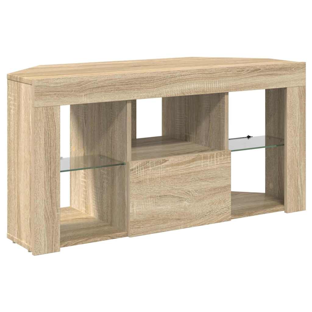 Hörn LED TV-skåp Sonoma-ek 100 x 40 x 50 cm Konstruerat trä