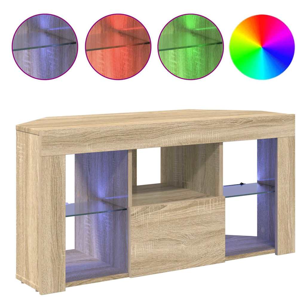 Hörn LED TV-skåp Sonoma-ek 100 x 40 x 50 cm Konstruerat trä