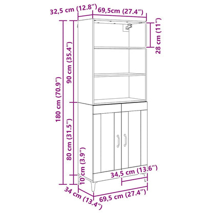 Skåp Artisan Ek 69,5 x 34 x 180 cm Konstruerat trä