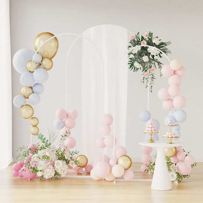 Utomhus Blomställning Växtstöd Bröllopsbåge 3 pcs Vit Stål
