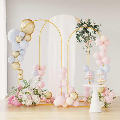 Utomhus Blomställning Växtstöd Bröllopsbåge 3 pcs Guld Stål