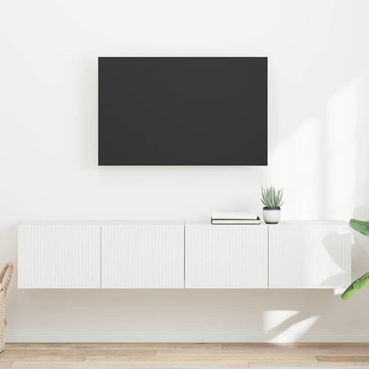TV Vägghylla 2 pcs Vit 78,5 x 31 x 29,5 cm Konstruerat trä