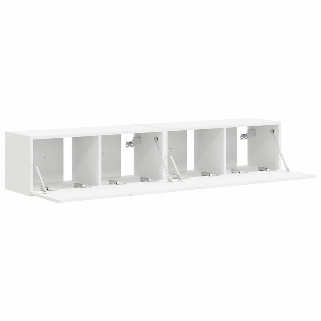 TV Vägghylla 2 pcs Vit 78,5 x 31 x 29,5 cm Konstruerat trä