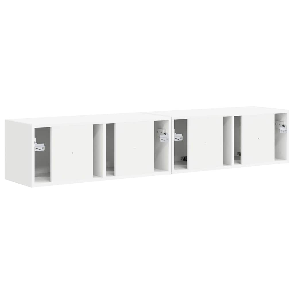 TV Vägghylla 2 pcs Vit 78,5 x 31 x 29,5 cm Konstruerat trä