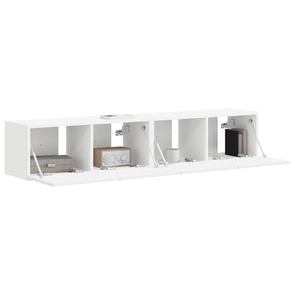 TV Vägghylla 2 pcs Vit 78,5 x 31 x 29,5 cm Konstruerat trä