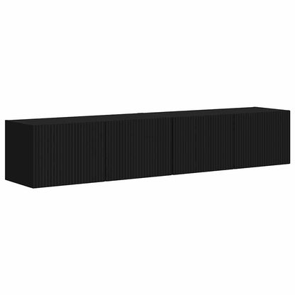 TV Vägghylla 2 pcs Svart 78,5 x 31 x 29,5 cm Konstruerat trä