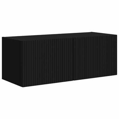 TV Vägghylla 2 pcs Svart 78,5 x 31 x 29,5 cm Konstruerat trä