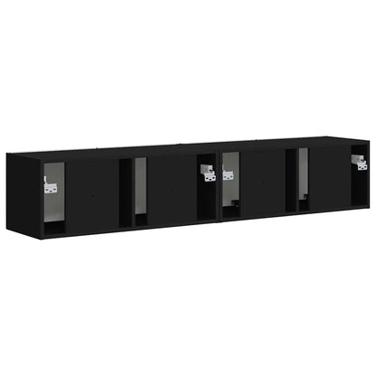 TV Vägghylla 2 pcs Svart 78,5 x 31 x 29,5 cm Konstruerat trä