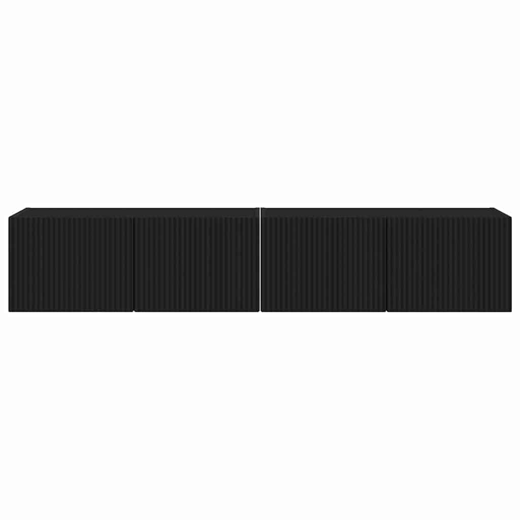 TV Vägghylla 2 pcs Svart 78,5 x 31 x 29,5 cm Konstruerat trä