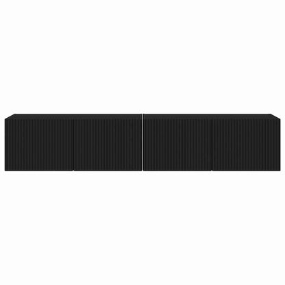TV Vägghylla 2 pcs Svart 78,5 x 31 x 29,5 cm Konstruerat trä