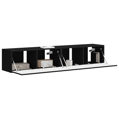 TV Vägghylla 2 pcs Svart 78,5 x 31 x 29,5 cm Konstruerat trä