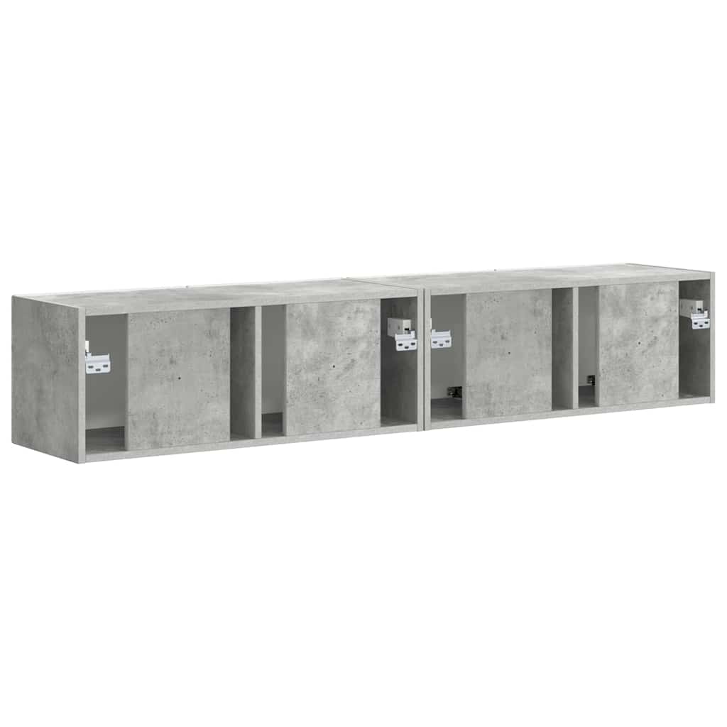 TV Vägghylla 2 pcs Betong 78,5 x 31 x 29,5 cm Konstruerat trä