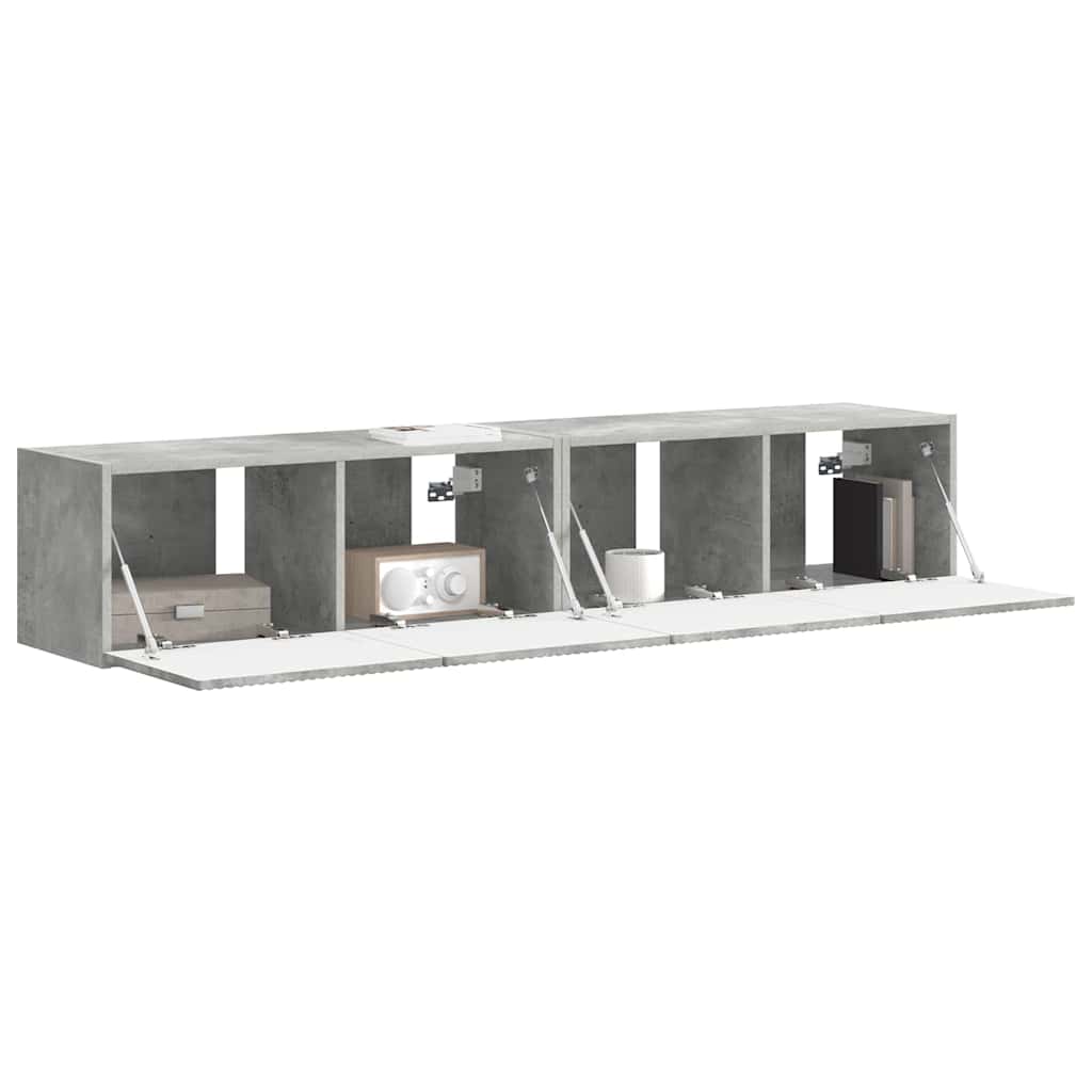 TV Vägghylla 2 pcs Betong 78,5 x 31 x 29,5 cm Konstruerat trä