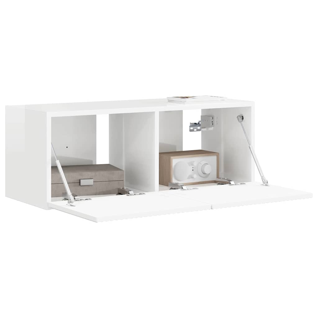 TV-Möbel Högglans Vit Vägghylla 78,5 x 31 x 29,5 cm