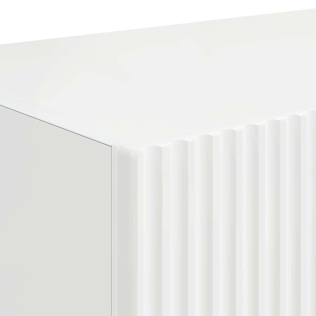 TV Vägghylla Väggmonterad 2 pcs Glansig Vit 78,5 x 31 x 29,5 cm