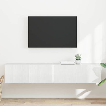 TV Vägghylla Väggmonterad 2 pcs Glansig Vit 78,5 x 31 x 29,5 cm