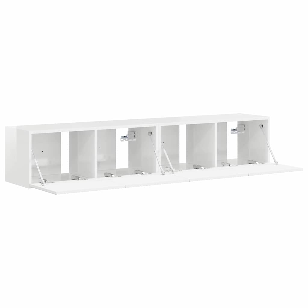 TV Vägghylla Väggmonterad 2 pcs Glansig Vit 78,5 x 31 x 29,5 cm