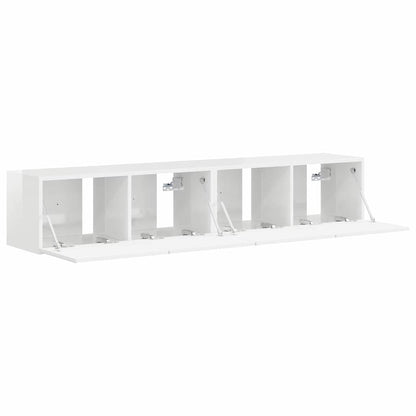 TV Vägghylla Väggmonterad 2 pcs Glansig Vit 78,5 x 31 x 29,5 cm