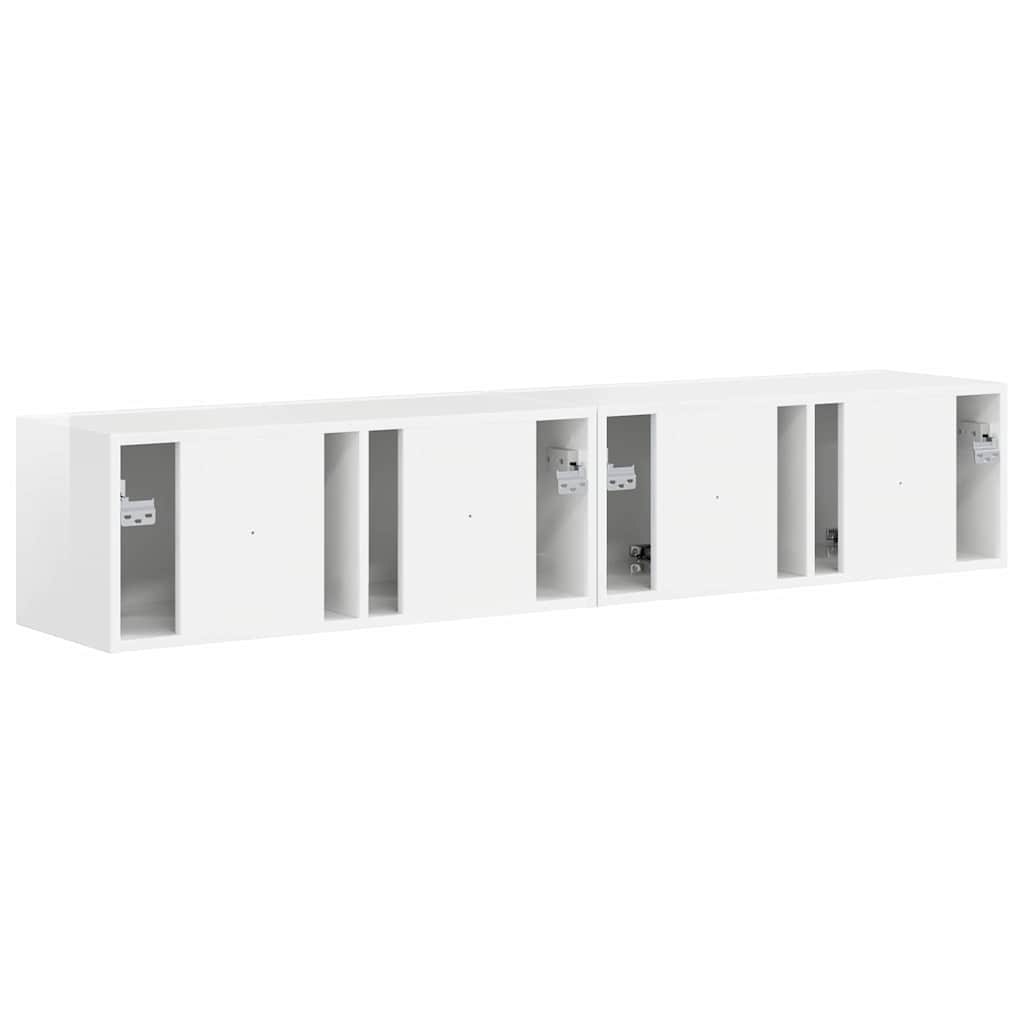TV Vägghylla Väggmonterad 2 pcs Glansig Vit 78,5 x 31 x 29,5 cm