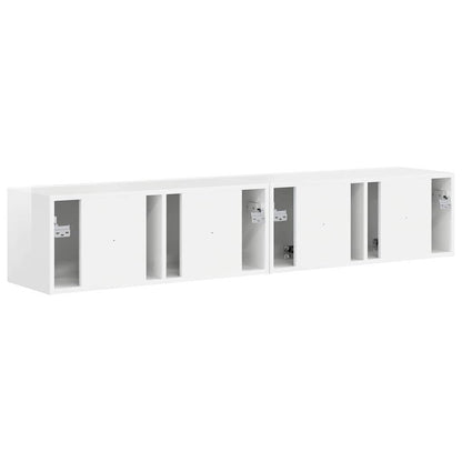 TV Vägghylla Väggmonterad 2 pcs Glansig Vit 78,5 x 31 x 29,5 cm