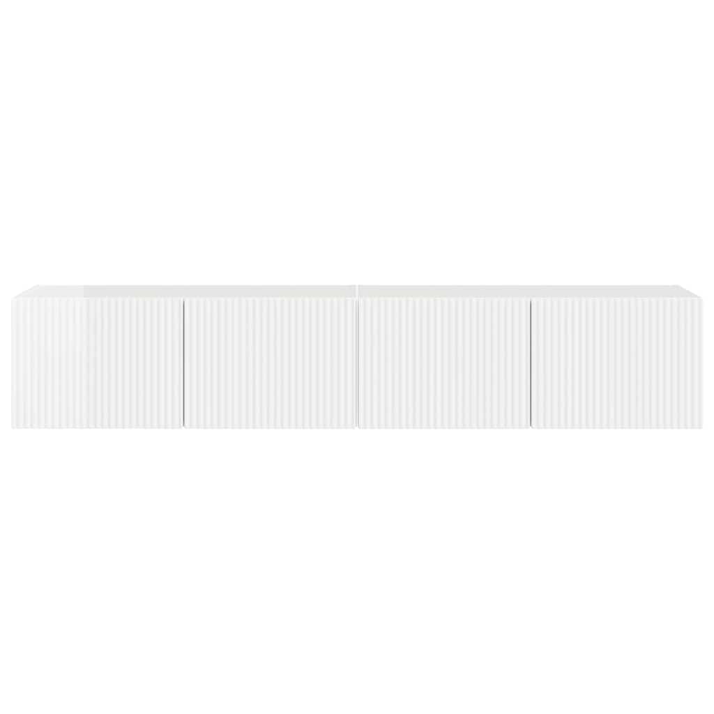 TV Vägghylla Väggmonterad 2 pcs Glansig Vit 78,5 x 31 x 29,5 cm