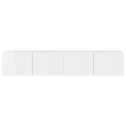 TV Vägghylla Väggmonterad 2 pcs Glansig Vit 78,5 x 31 x 29,5 cm