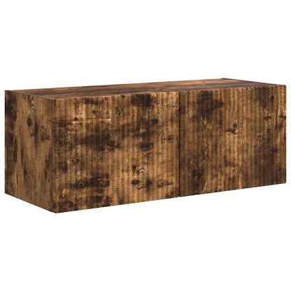 TV Vägghylla 2 pcs Rökt ek 78,5 x 31 x 29,5 cm Konstruerat trä