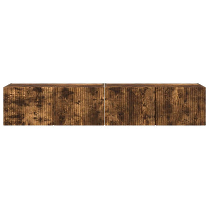TV Vägghylla 2 pcs Rökt ek 78,5 x 31 x 29,5 cm Konstruerat trä