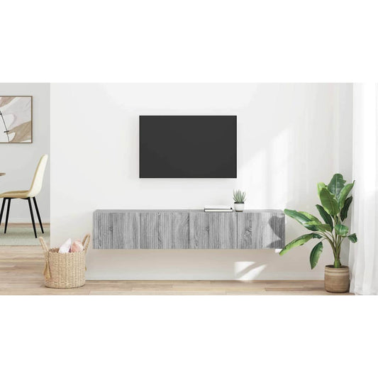 TV Vägghylla Väggmonterad 2 pcs Grå Sonoma 78,5 x 31 x 29,5 cm
