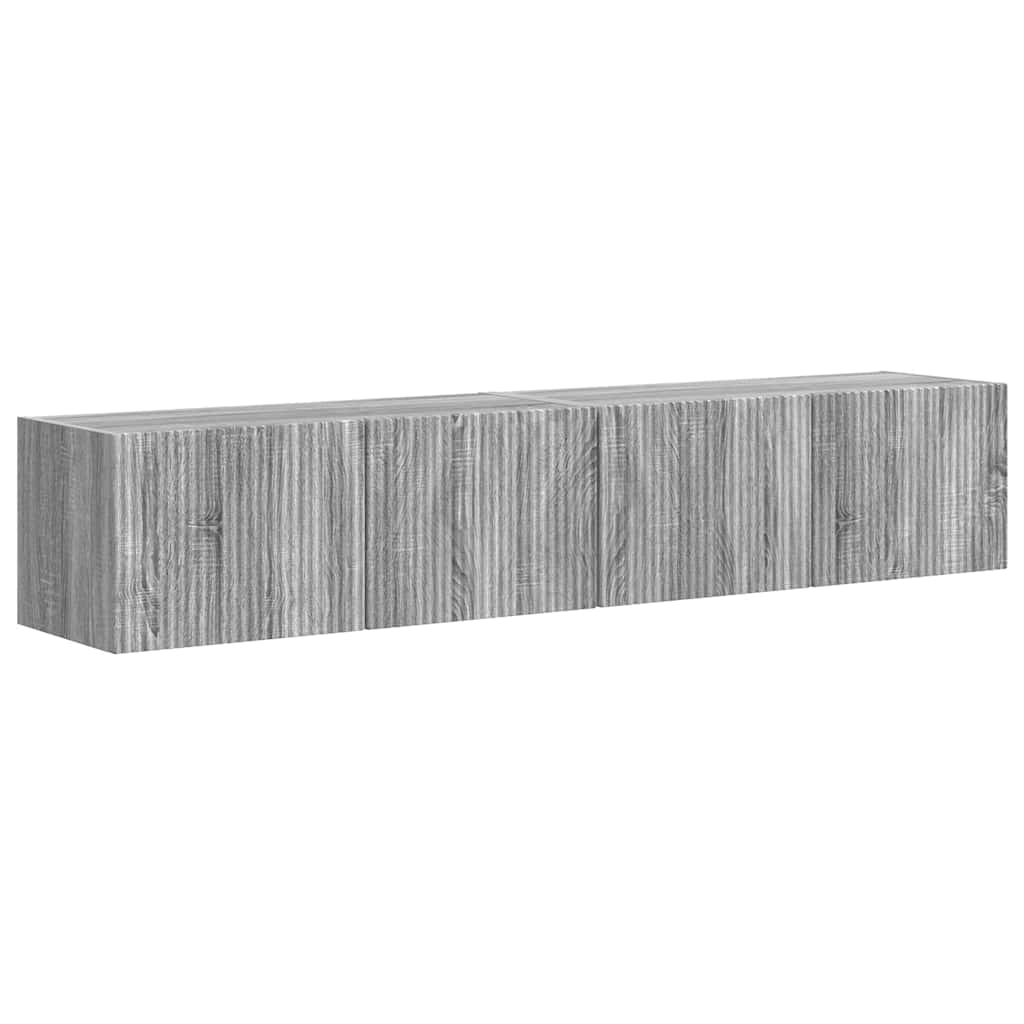 TV Vägghylla Väggmonterad 2 pcs Grå Sonoma 78,5 x 31 x 29,5 cm